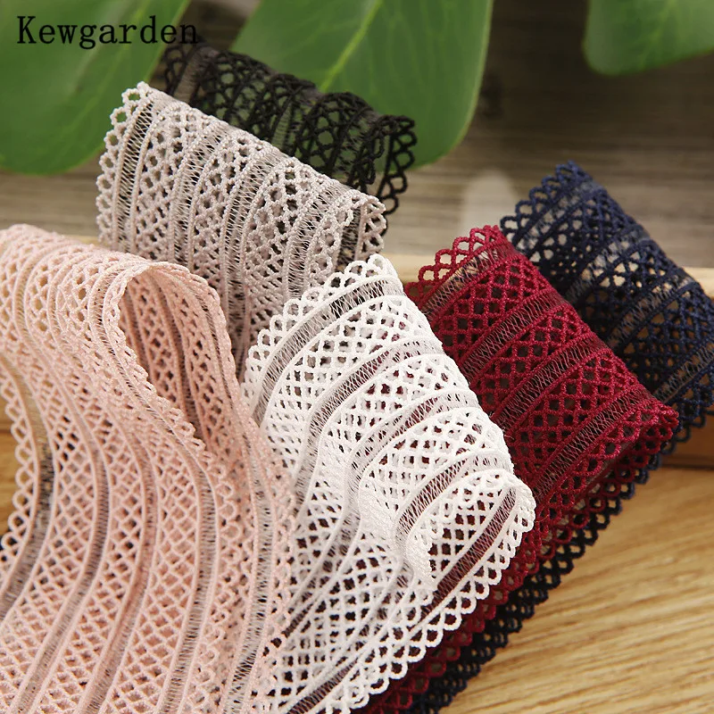 Kewgarden Handmade Tape DIY Hair Bow tie Ribbons Packing Riband Hollow Elasticity Stripe Ribbon 1-1/2