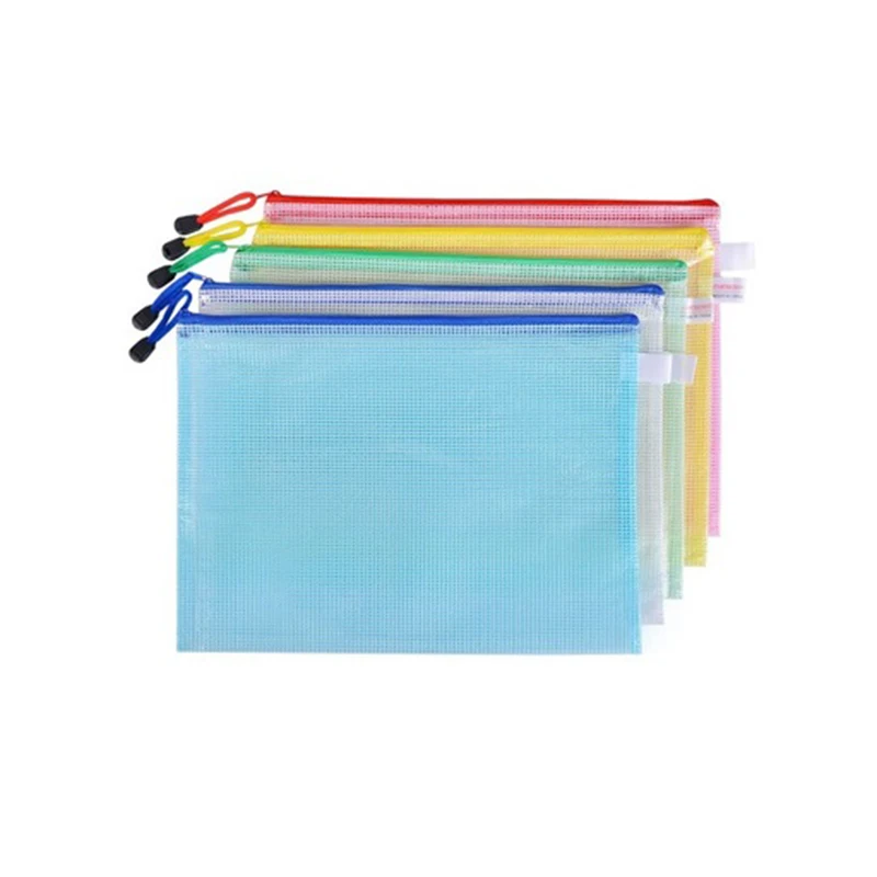 Bolsa impermeable con cremallera para documentos, bolsa transparente para limar bolígrafos, carpeta de bolsillo, suministros escolares y de oficina,