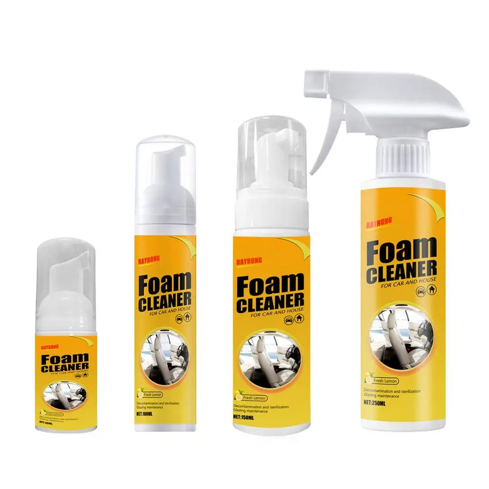 30/100 /150 /250ml Car Foam Cleaner Spray Multi-purpose Car Interior Leather Seat Spray Foam Cleaner Anti-Aging Protection