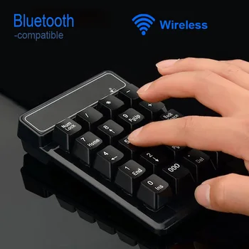 2.4GHz 무선 유선 키보드 블루투스 미니 USB 숫자 키패드 19 키 숫자 패드, 넘패드 수신기, 회계 노트북 PC 용