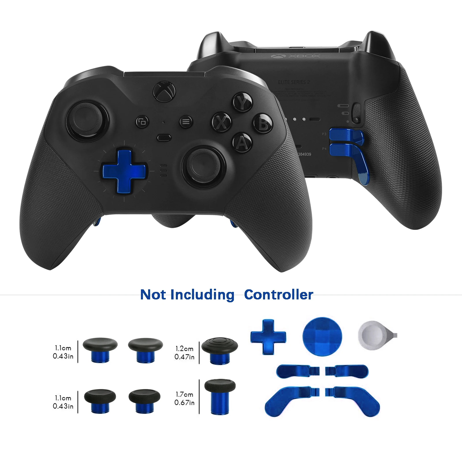 Metal Plating Thumbsticks for Elite Controller Series 2 Gaming Accessory Trigger Buttons Replacement for Xbox One Elite Series 2