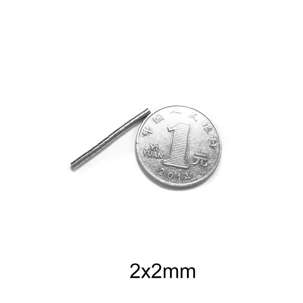 100~5000PCS 2x2 Mini Small Round Magnets 2mm*2mm Permanent NdFeB Magnet Disc 2x2mm Super Strong Powerful Magnetic Magnets 2*2