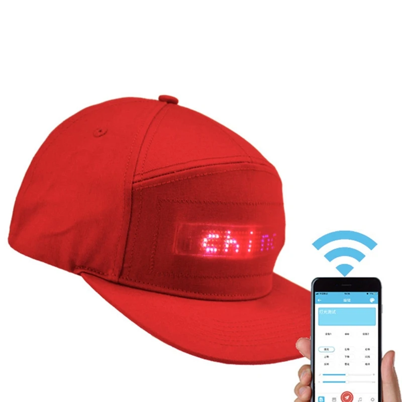 Unisex Bluetooth-compatible LED  APP Controlled Baseball Hat Scroll Message Display Board Hip Hop Street  Dropshipping