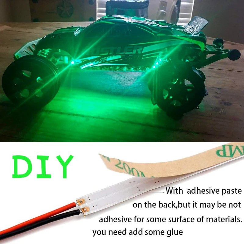 LED Light Strip Lamp Beads Rc car parts for 1/10 1/8 RC Crawler Car Traxxas Tamiya 4WD TRX4  Axial Slash SCX10 D90 HSP HPI DIY