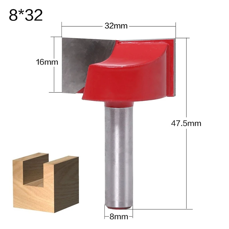 1 pz 8mm pulizia fondo incisione strumenti per la lavorazione del legno Bit fresa in metallo duro integrale fresa per taglierina per legno