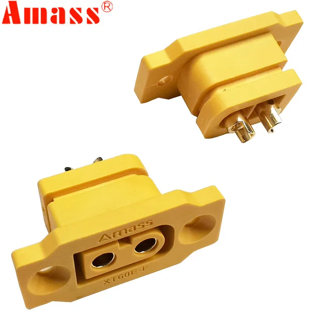 5 szt. Amass XT60E-F wtyk żeński duży prąd złoty/mosiężny złącze Ni Plated zasilacz akumulatorowy adapter przyłączeniowy do modelu RC