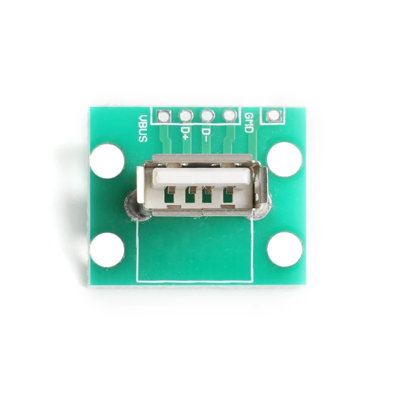 10Pcs-1Pc Vertical USB Micro USB 2.0 Female Head A Connector 2.54mm PCB Converter Adapter Breakout Board 180 Degree Vertical