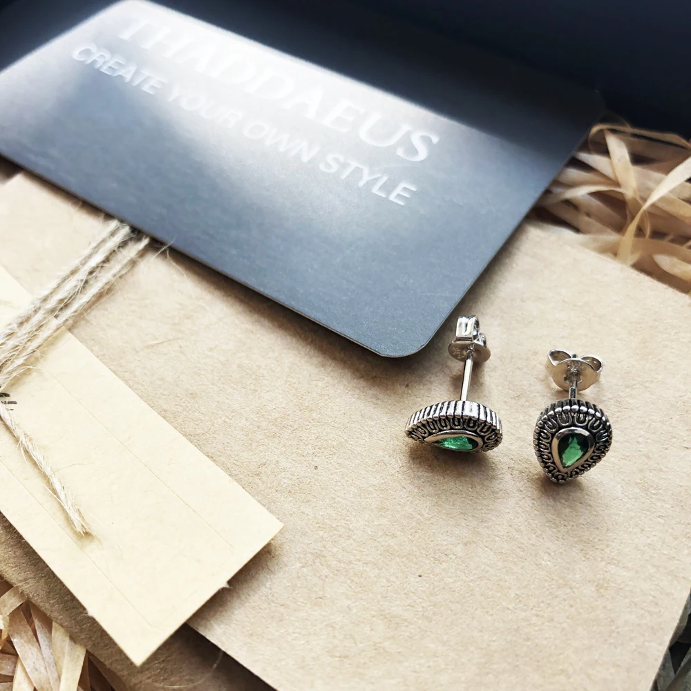 Grün Wasser Tropf Reißen Ohr Stud Ohrringe Europa Stil, Mode, Schmuck Für Frauen Geschenk In 925 Sterling Silber – Detail 5