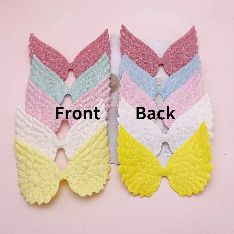 10PCS Angel Wing  Ball Padded Appliques For clothes DIY Baby hair Clip headwear Decor Ornament Accessories