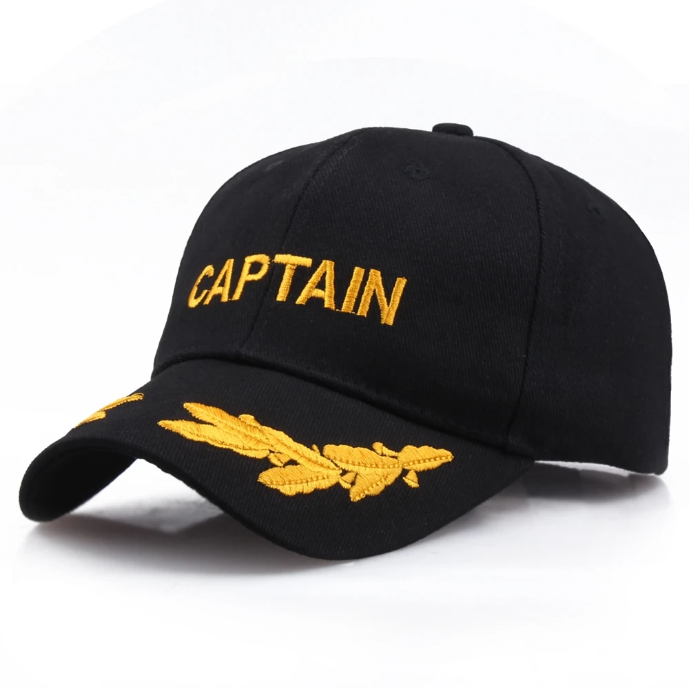 New Hot Embroidery Baseball Cap Men\'s Hip-hop Tide Hat Captain Black Hat American U.S Caps Sailor Outdoor Cap