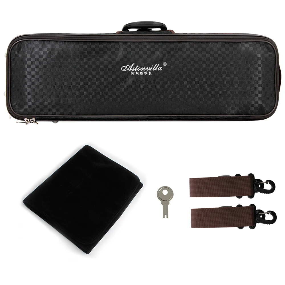 High-End 4/4 Violin Storage Case Box Gig Bag Violin Fiddle Accessories Adjustable Strap Musical Instrument Bag with Hygrometer