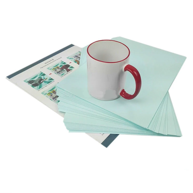 Papier autocollant transparent pour imprimante laser, décalcomanie à glissière d'eau, fond bleu, transparent pour les tasses standardisées, A4 x 10 feuilles