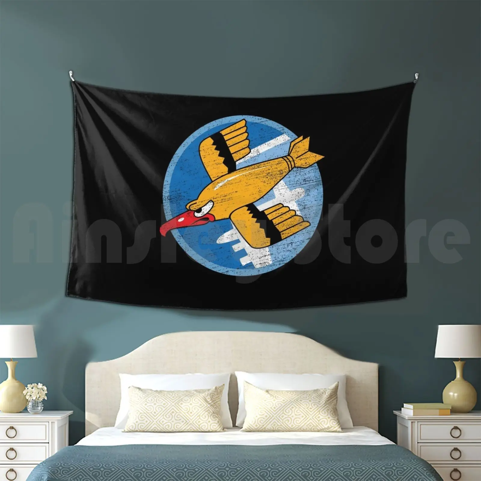 Ww2 91st Bomb Squadron Flying Fortress Soaring Bird Patch Shirt Gear Customized Tapestry Military