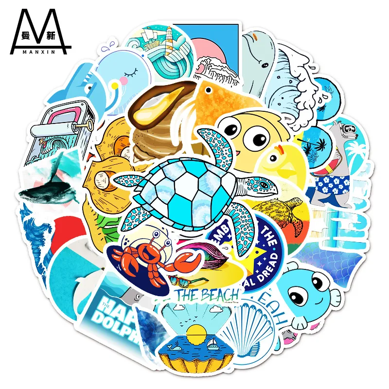 3 Sets = 150PCS Marine Life Fashion Graffiti Stickers Water Cup Luggage Computer Scooter Stickers