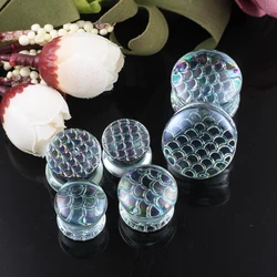 Vankula 2PCS New Product Glass Ear Plugs Cloud Series Glass Plugs Ear Plugs and Tunnel Bright Body Piercing