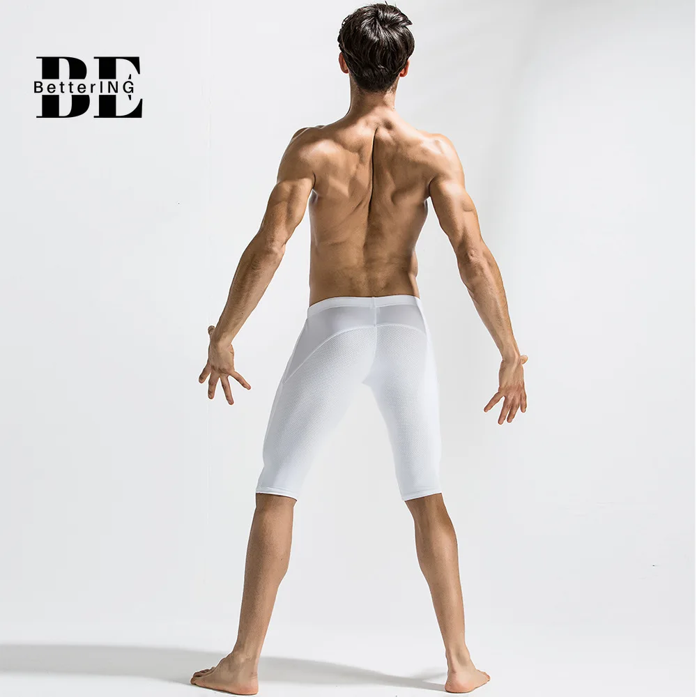 Summer New Fashion Sports Fitness Pants Men Mesh Breathable Quick Dry Playing Sports Tight Shorts Thin Straight Beach Shorts