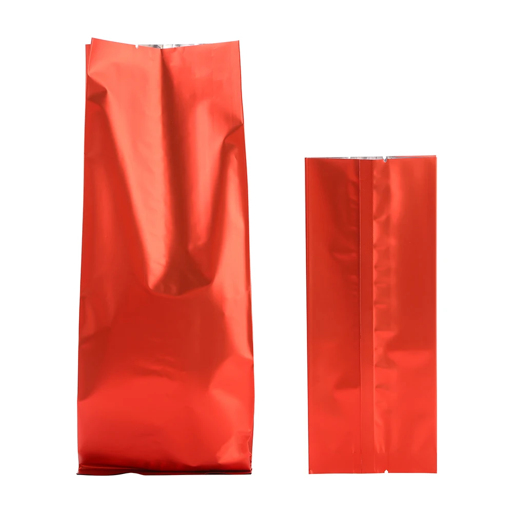 Sides Folded Pouch 100pcs Red Matte Aluminum Foil Oragan Bags Food Grade - Milk Powder Roasted Coffee Beans Package Heat Sealing