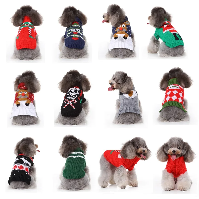 Pet Dog Sweater Cat Clothes For Small Dog Clothing Christmas Cat Sweater Dogs Coat Halloween Warm Pet Jacket Knitting Costume 35