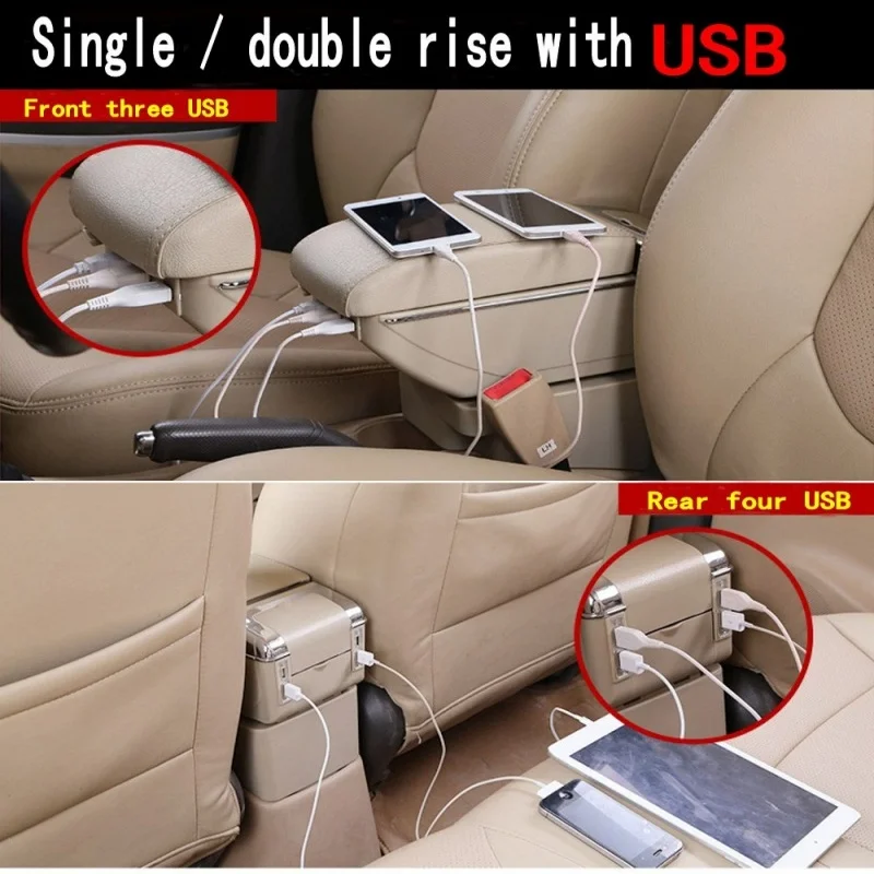 Arm Rest For Citroen C-Elysee Elysee Peugeot 301 Armrest Box Center Console Central Store Content Storage with Cup Holder USB
