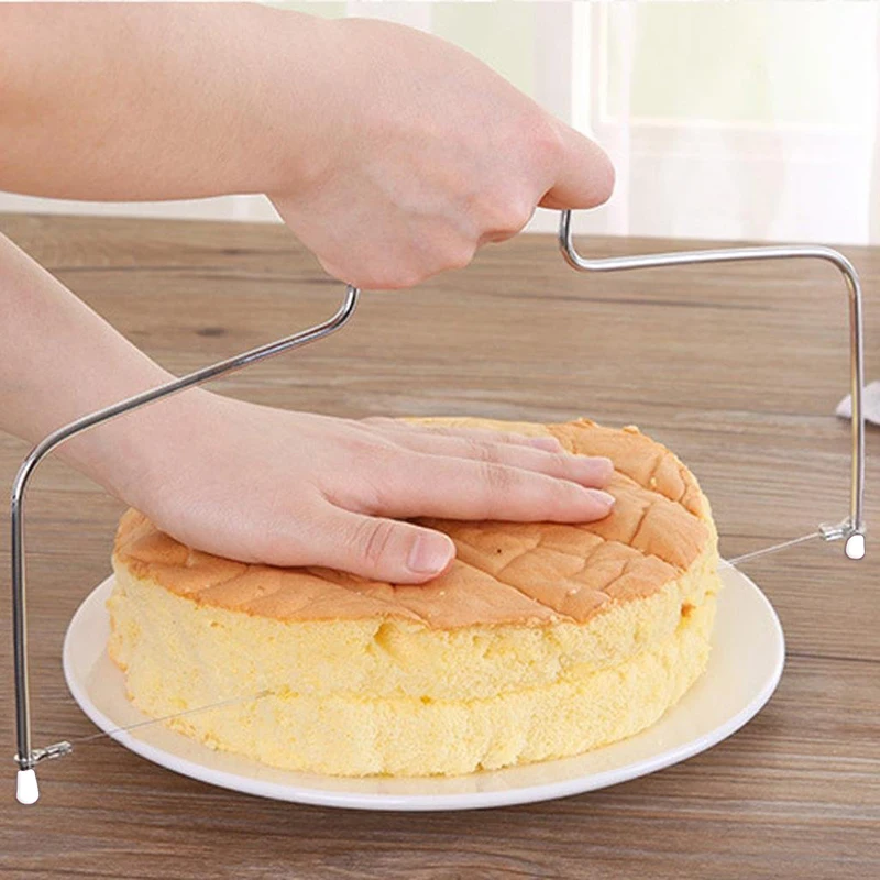 Stainless Steel Adjustable Double Wire Layer Cake Slicer Cutter DIY Cake Bread Baking Tools Soap Slicer Cutter Strings Tool