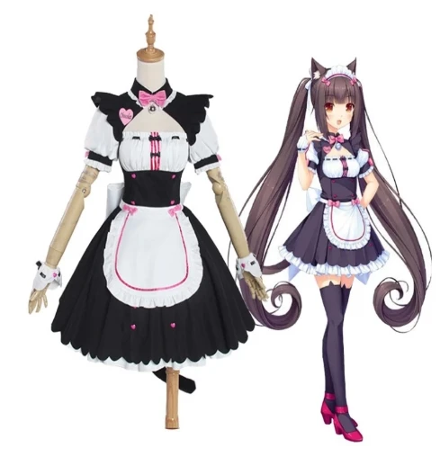 

Cat Neko Girl NEKOPARA Cosplay party costumes Dropshipping Chocola NEKOPARA Cosplay Chocolahalloween Vanilla Maid Dress Costume