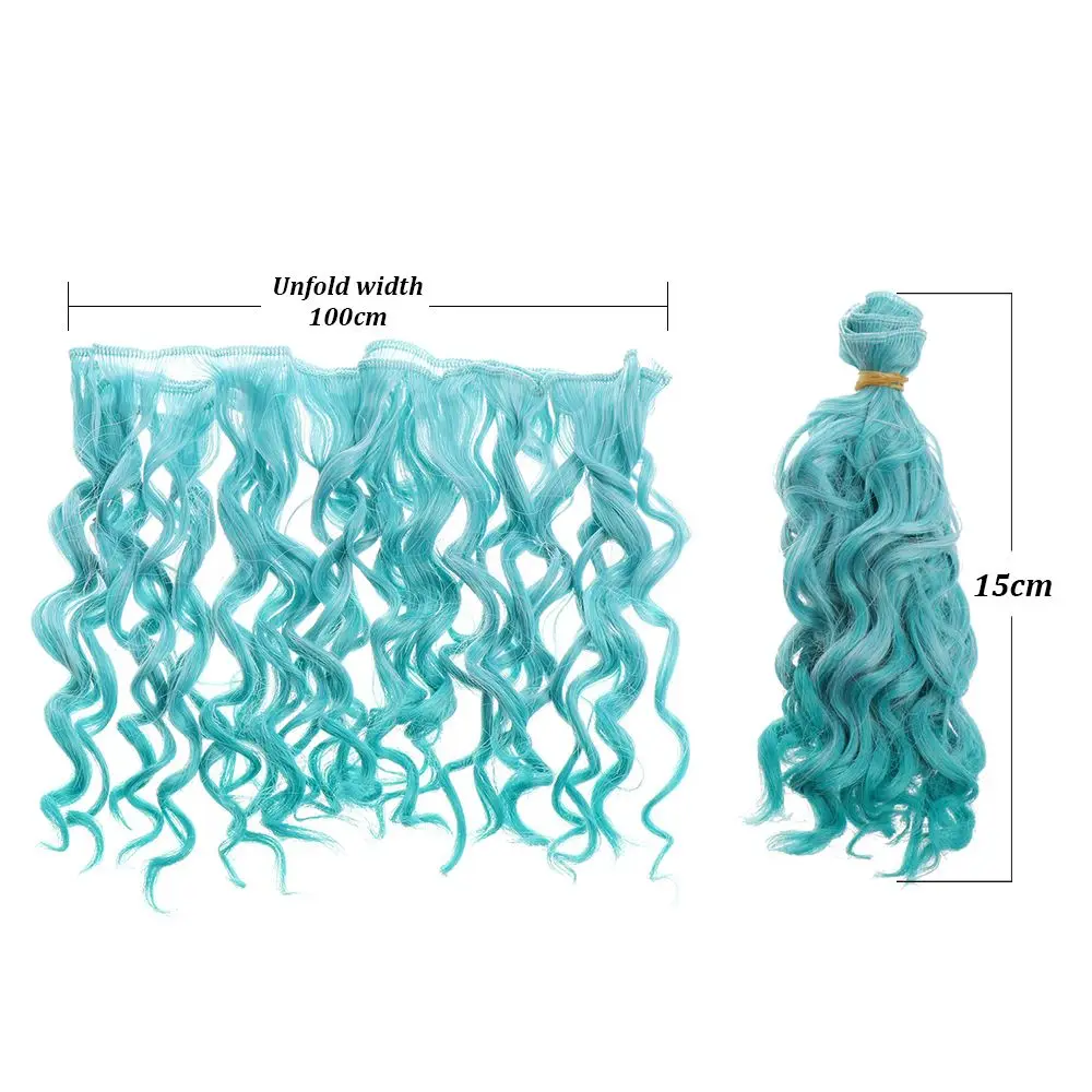 15*100 cm 1/6 1/4 1/3 Mode Mini Locken Hochtemperatur Schraube Perücke Lockige Perücken DIY Puppe Haar spielzeug Toupet Kinder Geschenke