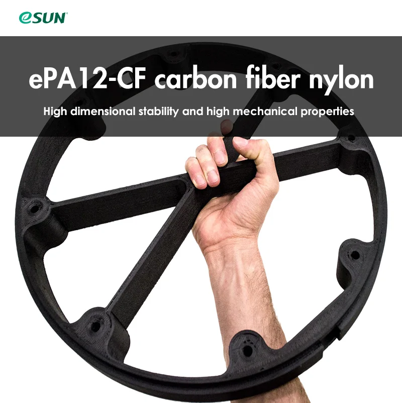 Imagem -02 - Esun Nylon 12 Filamento de Fibra de Carbono Filamento Epa12-cf 1.75 mm Filamento de Impressora 3d 1kg 2.2lbs Filamento de Impressão 3d para Impressora 3d