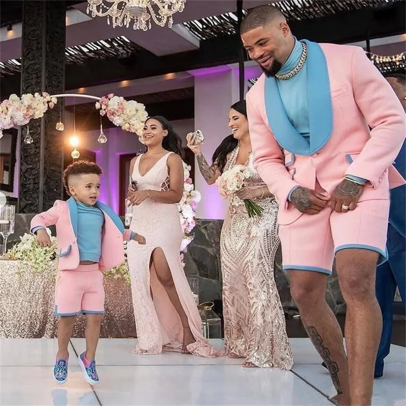 Traje rosa de dos piezas para hombre, traje de novio con solapa de pico, chaqueta + pantalón, traje de graduación a medida, traje de boda