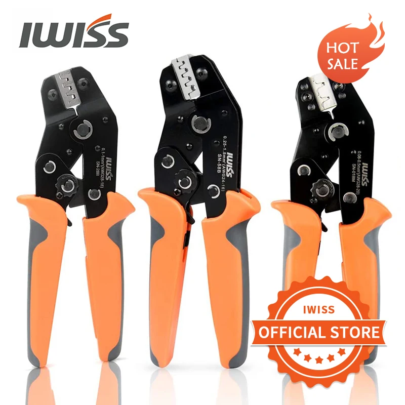 IWISS mini hand Crimpen werkzeug SN-28B/48B/58B/01BM/03BM/2546B/2549/SN-05B/SN-02C dupont jst crimper zangen Elektrische Klemm Werkzeuge crimpzange