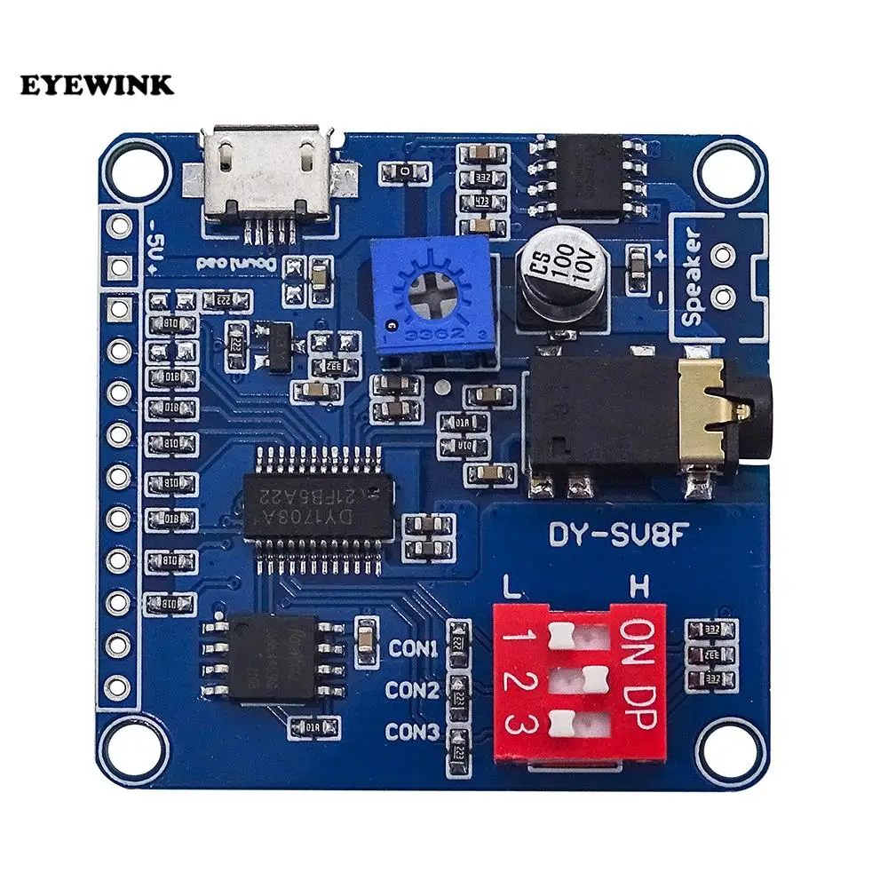 Scheda del modulo di riproduzione vocale Lettore musicale MP3 Riproduzione MP3 da 5 W Controllo seriale Scheda SD/TF per Arduino DY-SV5W DY-SV8F