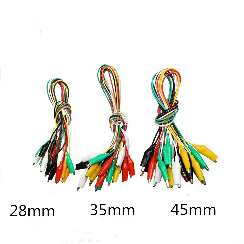 10pcs Color Belt Wire Alligator Clip Electronic DIY Sheath Electric Clip Double-headed Test Clip Power Supply Test Lead Cable