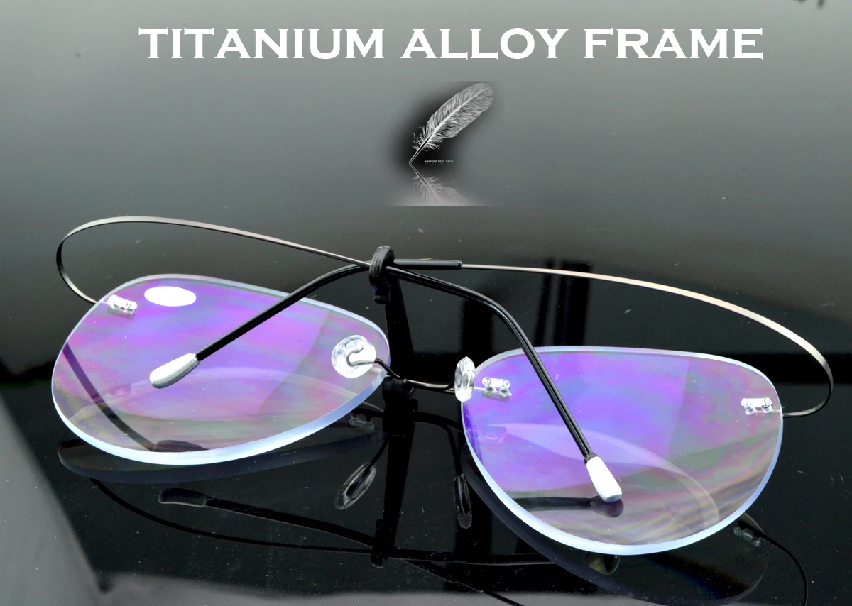 Large Frame Pilot New B Titanium ONLY 2G Ultra-light elasti MEN WOMEN Rimless READING GLASSES +0.75 +1 +1.25 +1.75 to +4
