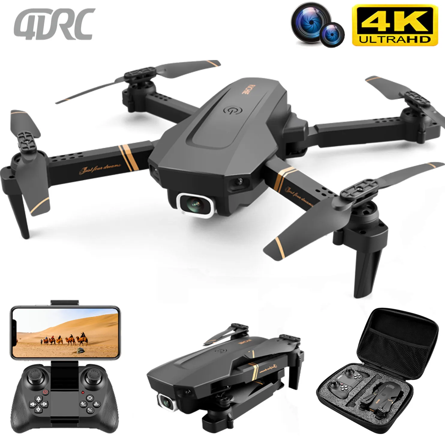 4DRC V4 RC drone 4k WIFI wideo na żywo FPV 4K/1080P drony z szerokokątnym HD 4k profesjonalna kamera quadrocopter dron zabawki