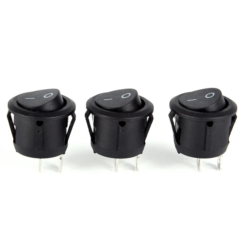 

1pc Round Black 2 Pin SPST ON-OFF Rocker Boat Switch 12V Snap + Waterproof Coat