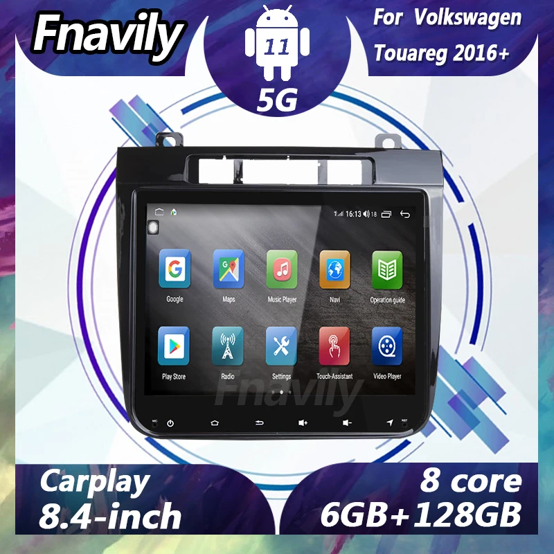 

Fnavily 8.4'' Android 11 car dvd player For Volkswagen Touareg car video radio Navigation GPS stereos DSP MP3 audio 2016 - 2019