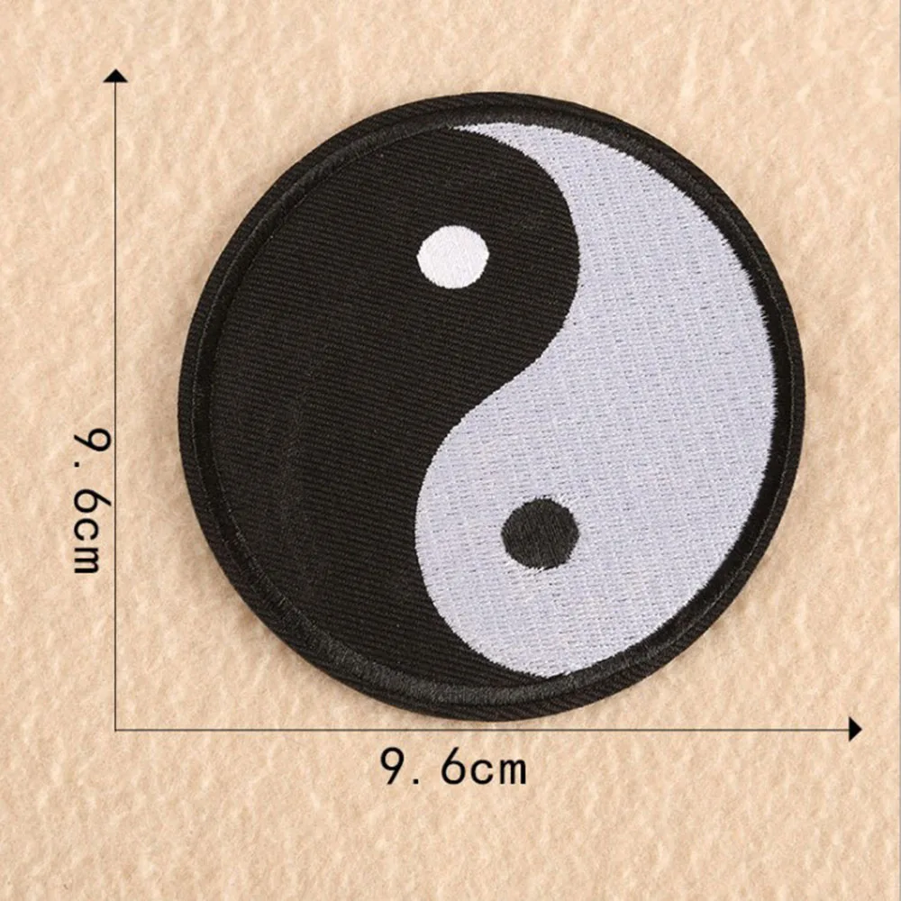 Five Elements Tai Chi Gossip Patches Taiji Yin Yang Embroidered Badges Chinese Style DIY Clothing Sewing Accessories Patch 5pcs