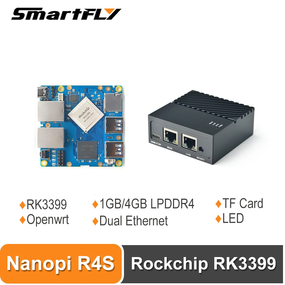 friendlyelec nanopi r4s mini placa de desenvolvimento de viagem portatil portas ethernet de dual gbps 4gb lpddr4 baseado em rk3399 soc para iot 01