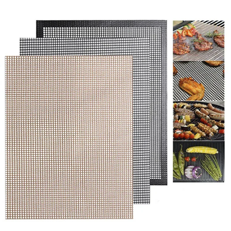 

Non-stick Barbecue Mesh Mat Reusable Heat Resistance BBQ Baking Net Pad Grilling Sheet 40*33cm BBQ Liner Barbecue Tools