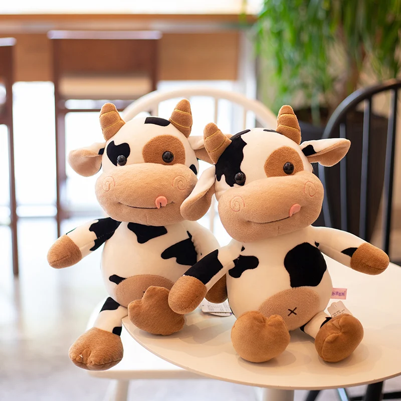 2020 nova vaca bonito brinquedo de pelúcia kawaii gado de pelúcia animais de pelúcia gado macio boneca menina crianças brinquedos presente aniversário para crianças