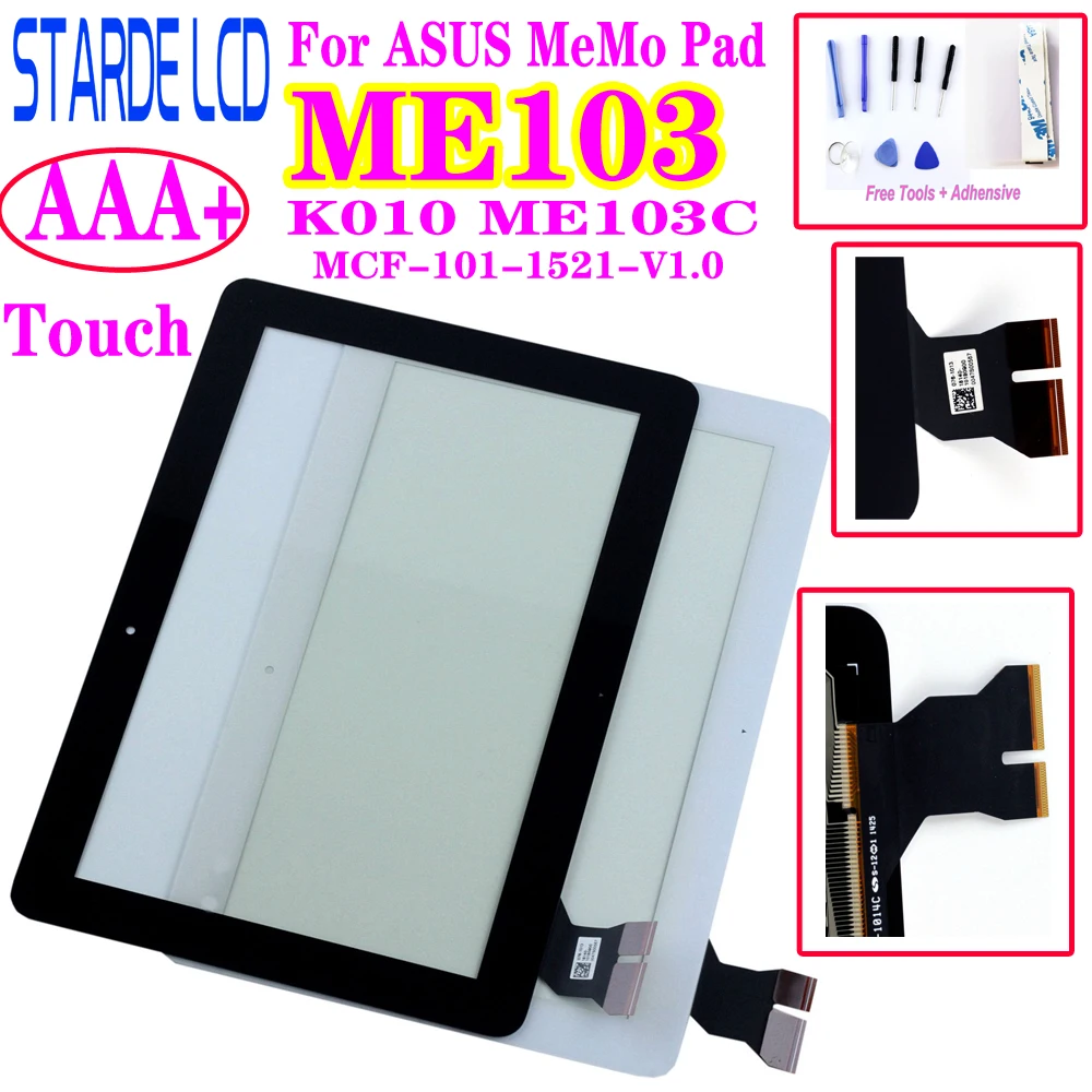 

AAA+ 10.1" For ASUS MeMo Pad ME103 K010 ME103C Touch Screen Digitizer Glass Panel Sensor MCF-101-1521-V1.0 Black Cable