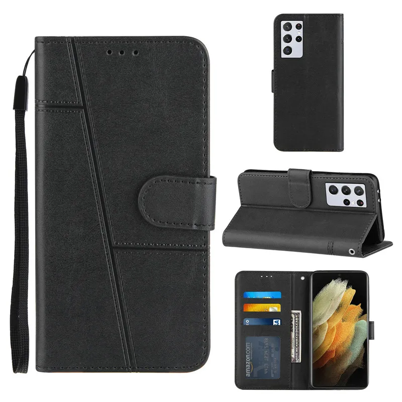 高級財布フリップ電話ケースサムスンギャラクシー S21 S20 22 プラスウルトラ S 21 FE S20FE 注 20 ウルトラケース革保護カバー