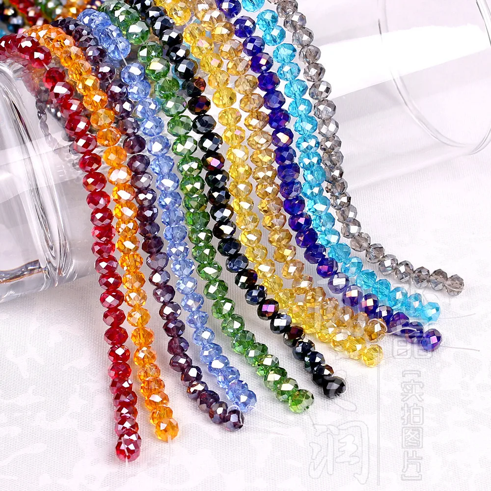 2/3/4/6/8mm Czech Oval Crystal Beads For Jewelry Making Diy Needlework AB Color Spacer Faceted Glass Beads Wholesale