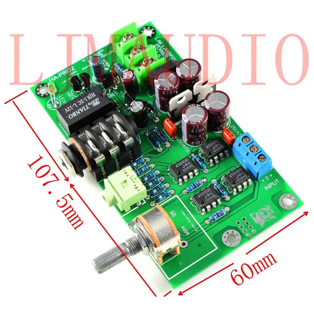 HA-PRO2 Monitor Level Headphone Amplifier Finished Board w/JRC 4580D OP AMP