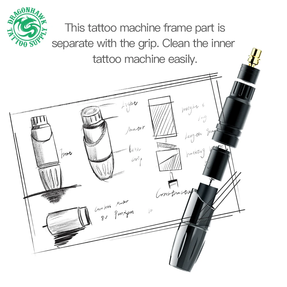 DragonHawk Mast P10 Tattoo Pen Eyebrow Lips Permanent Makeup Machine Coreless Motor Rotary Tattoo Supplies