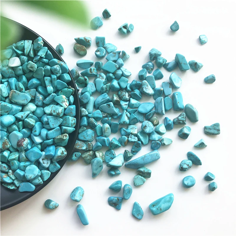 Dropshipping 50g 7-9mm Green Turquoise Gravel Rock Rough Stone Nugget Healing Gravel Fish Tank Quartz Crystals