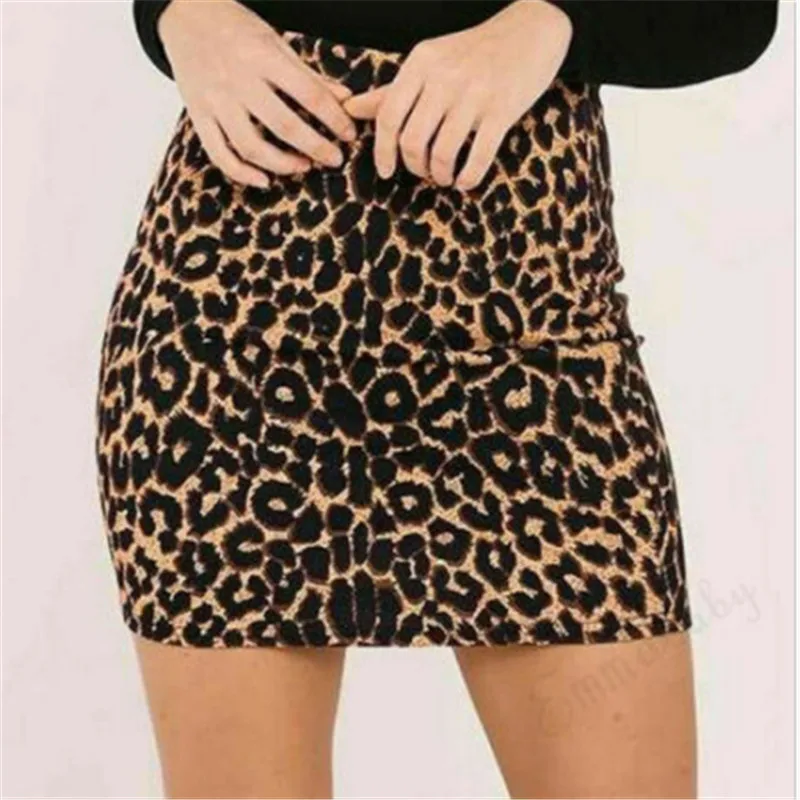 2021 Newest Women Leopard Printing High Waist Mini Skirt Sexy Pencil Bodycon Pack Hip Mini Skirt For Women Beach Cover Up Skirts