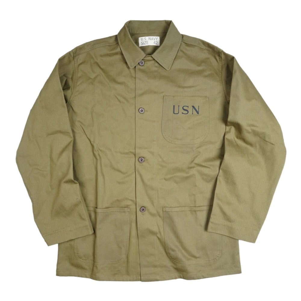 Veste Trench-Coat rétro en Satin de coton, uniforme de la seconde guerre mondiale US Navy USN