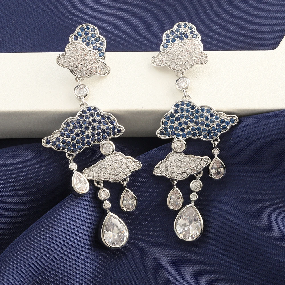 

Luxury Classic Cloud Earrings Fashion High Class Elegant Jewelry for Women Attractive Banquet Wedding Jewelry Zircon Accessories