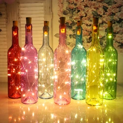 LED Wine Cork String Lights LR44 button battery Copper Wire Lamps Christmas Bar Warm White Atmosphere Decoration