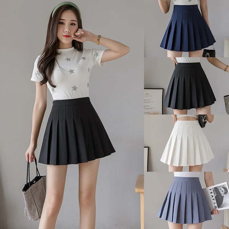 

Anti-Wrinkle Pleated Skirt Skirt Women's Summer Korean Style High Waist Autumn and Winter jk New Black A- Line Student Skirt